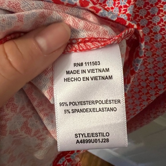 Lilly Rose Red White and Blue Floral Print Dress XXL - Picture 6 of 6